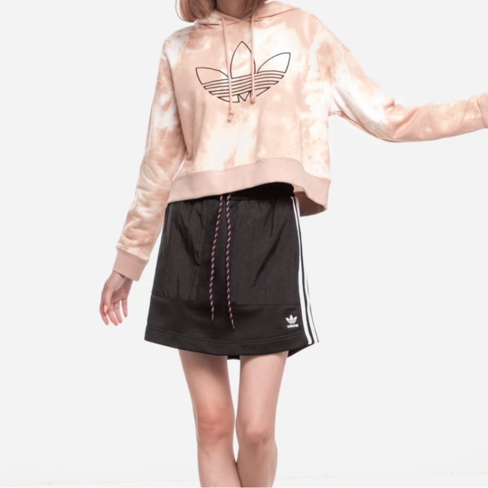 Adidas Pink Tie-dyed cropped hoodie